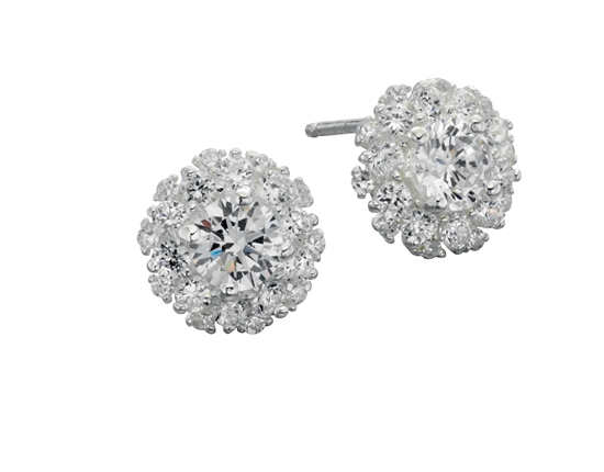Picture of CZ Cluster Stud Earrings