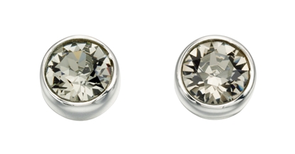 Picture of Swarovski Round Stud Earrings - Black Diamond
