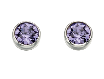 Picture of Swarovski Round Stud Earrings - Tanzanite