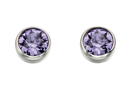 Picture of Swarovski Round Stud Earrings - Tanzanite