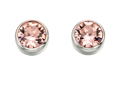 Picture of Swarovski Round Stud Earrings - Vintage Rose