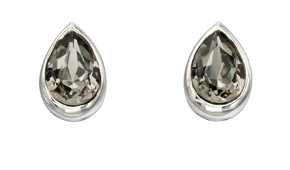 Picture of Swarovski Teardrop Stud Earrings - Black Diamond