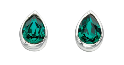 Picture of Swarovski Teardrop Stud Earrings - Emerald