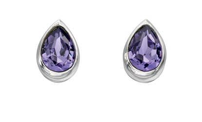 Picture of Swarovski Teardrop Stud Earrings - Tanzanite