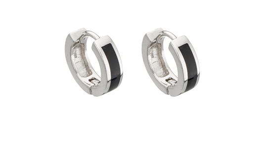 Picture of Onyx Detail Huggy Earrings