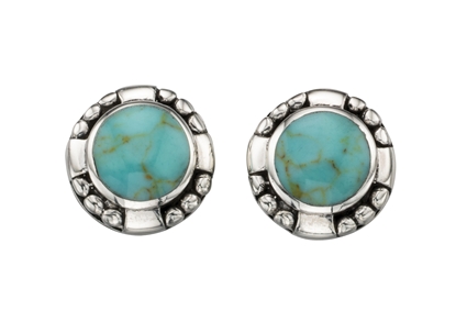 Picture of Round Imitation Turquoise Stud Earrings