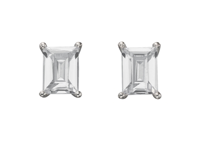 Picture of Rectangular Emerald Cut Earrings - Clear