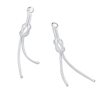 Picture of Love Knot Snake Chain Drop Earrings