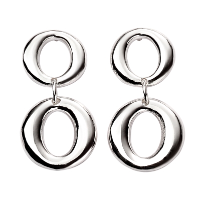 Picture of Double Circle Drop Earrings