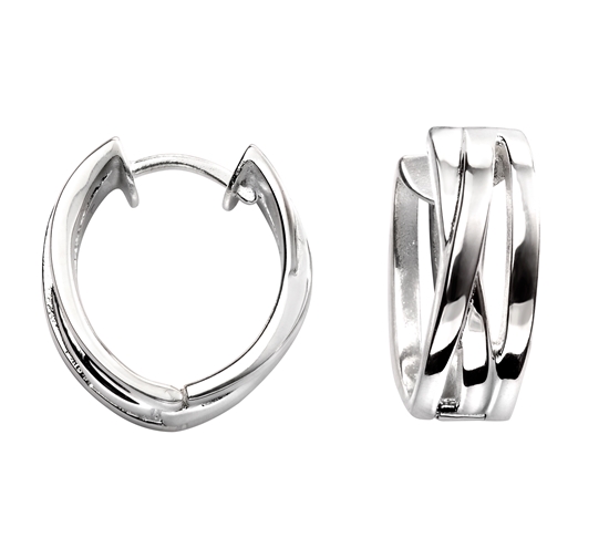 Picture of Triple Band Cross Over Hoop Earrings