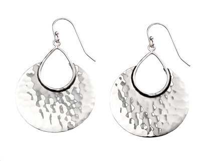 Picture of Hammered Finish Crescent Drop Earrings