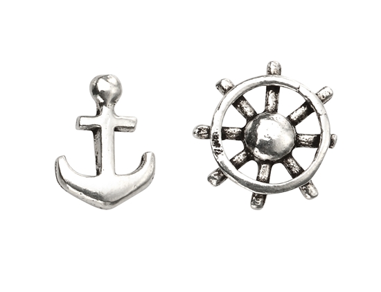 Picture of Anchor And Wheel Stud Earrings