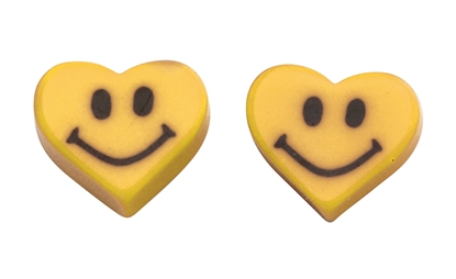 Picture of Yellow Heart Smiley Face Studs