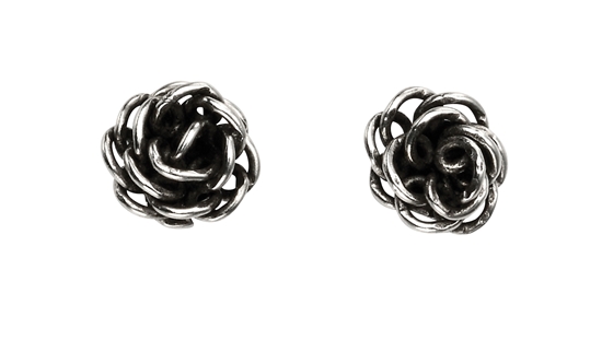 Picture of Oxidised Loop Rose Studs