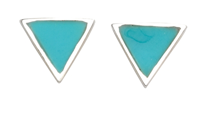 Picture of Turquoise Triangle Studs