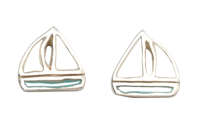 Picture of White And Turquoise Boat Studs