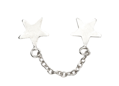 Picture of Star Double Hole Chain Earrings