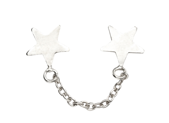 Picture of Star Double Hole Chain Earrings
