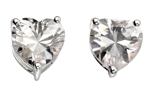 Picture of Heart Shaped CZ Stud Earrings