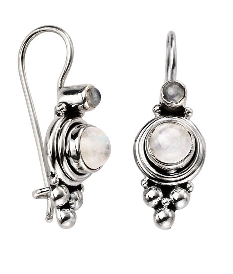 Picture of Moonstone Earrings With Oxidised Detail