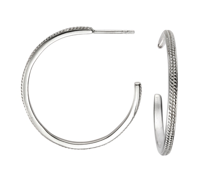 Picture of Large Wedding Hoops With Millegrain Pattern