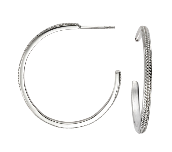 Picture of Large Wedding Hoops With Millegrain Pattern
