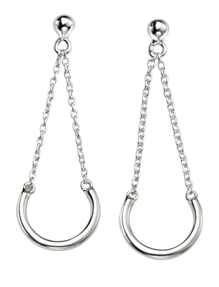 Picture of Drop Curved Bar And Chain Earrings