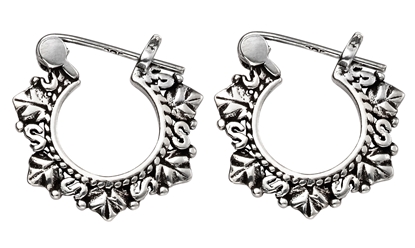 Picture of Hinged Leaf Detail Hoop Earrings