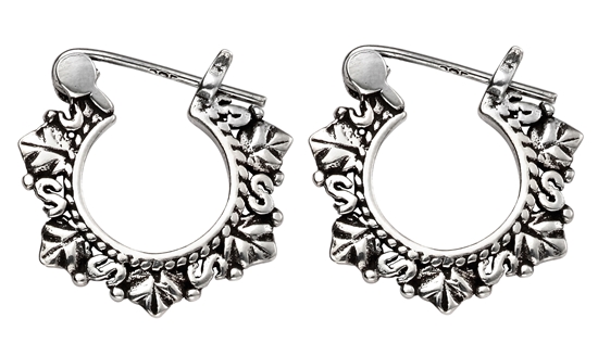Picture of Hinged Leaf Detail Hoop Earrings