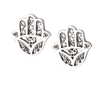Picture of Filigree Hamsa Hand Stud Earrings