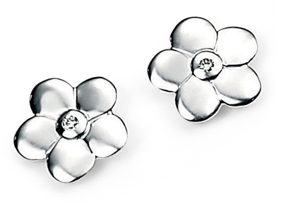 Picture of D For Diamond Flower Stud Earrings