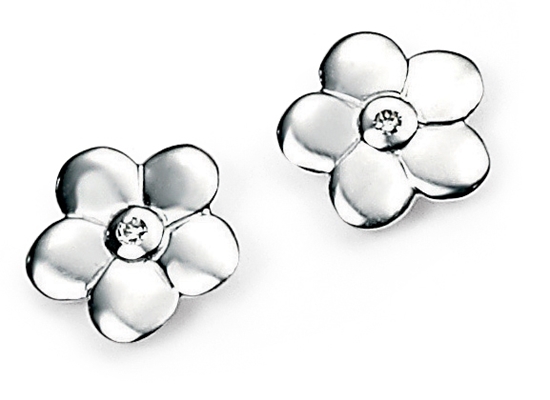 Picture of D For Diamond Flower Stud Earrings