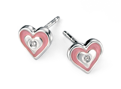Picture of D For Diamond Pink Heart Earrings