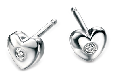 Picture of D For Diamond Heart Stud Earrings
