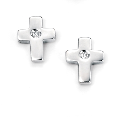 Picture of D For Diamond Cross Earrings