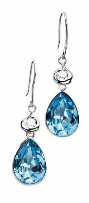 Picture of Aquamarine Swarovski Crystal Teardrop Earrings