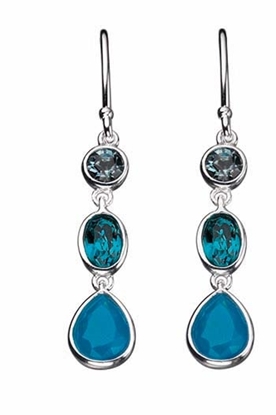 Picture of Blue Swarovski Crystal/Opal Drop Earrings