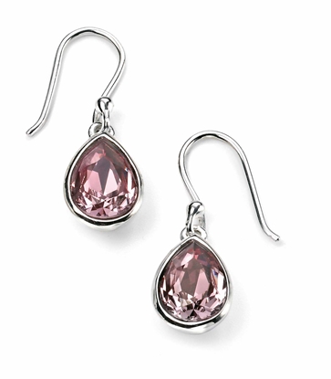 Picture of Antique Pink Swarovski Teardrop Earrings