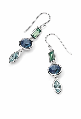 Picture of Swarovski Ernite, Light Azore & Montana Drop Earrings