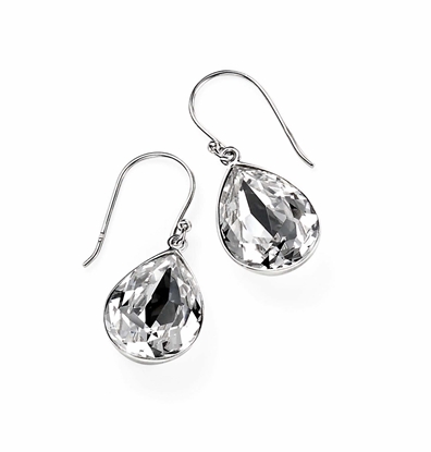 Picture of Clear Swarovski Crystal Teardrop Earrings