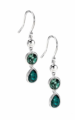 Picture of Erinite/Emerald Swarovski Crystal Drop Earrings