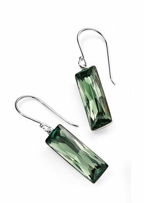 Picture of Erinite Swarovski Crystal Rectangle Drop Earrings