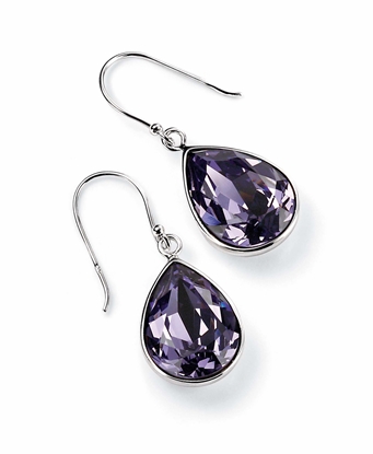 Picture of Tanzanite Swarovski Crystal Teardrop Earrings