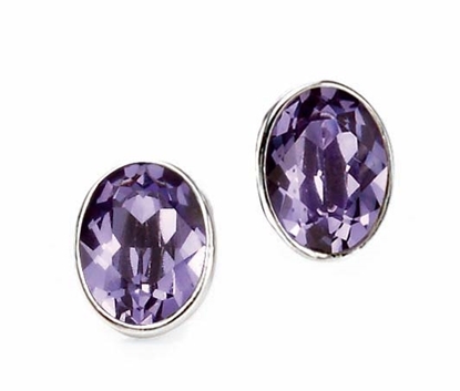 Picture of Tanzanite Swarovski Crystal Oval Stud Earrings