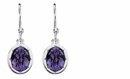 Picture of Tanzanite Swarovski Crystal Oval Drop Earrings