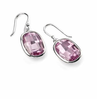 Picture of Graphic Stone Earrings In Light Amethyst Swarovski