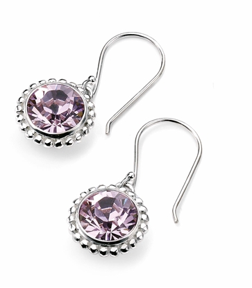 Picture of Swarovski Crystal Diamond Cut Bead Edge Earrings