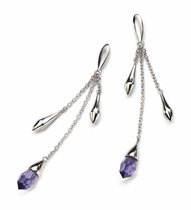 Picture of Tanzanite Swarovski Crystal Droplet Earrings