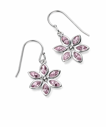 Picture of Swarovski Light Amethyst Flower Earrings