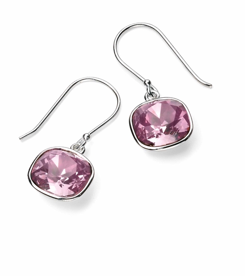 Picture of Antique Pink Swarovski Square Earrings
